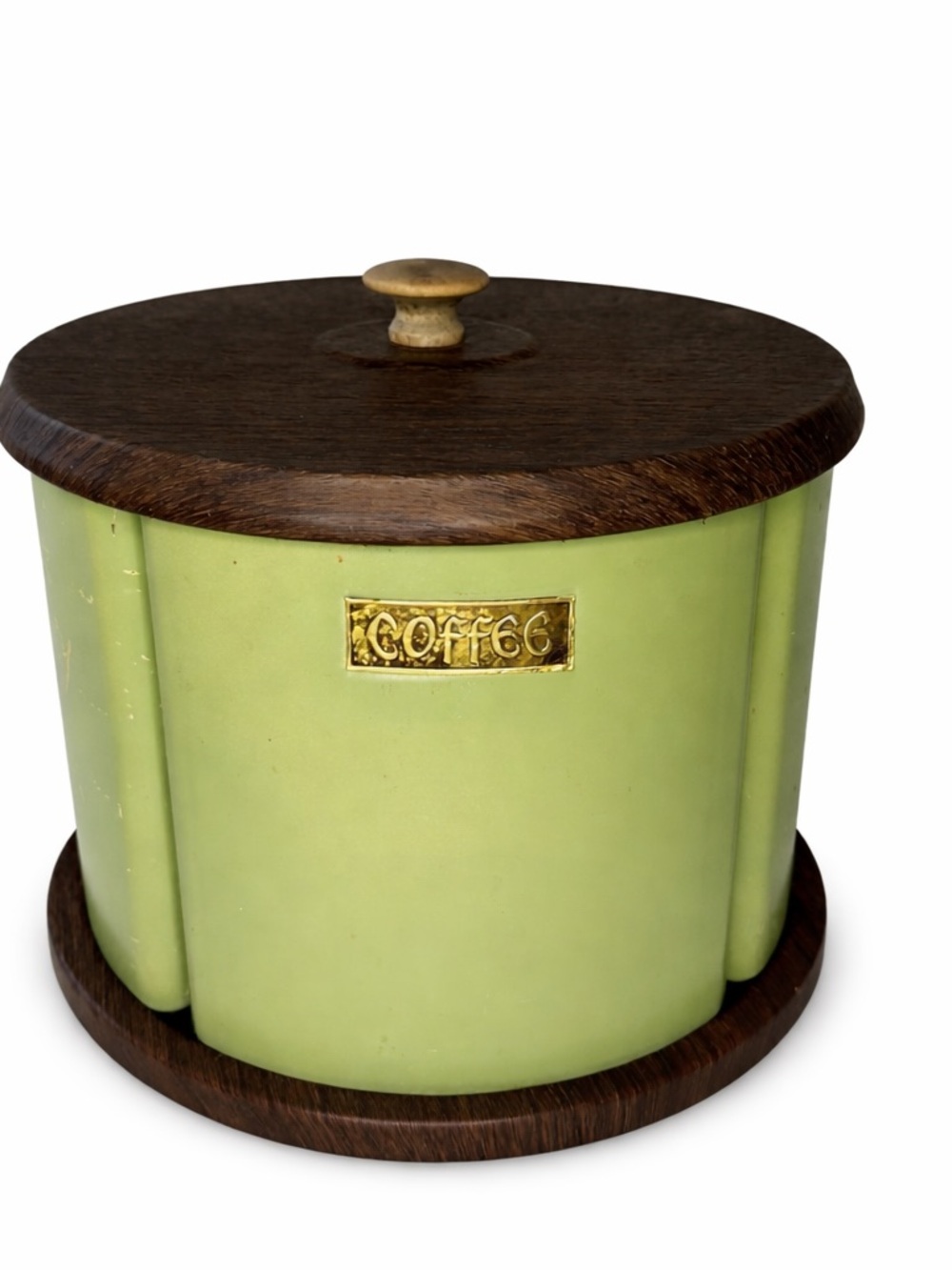Rotating Canister Set Avocado Green Lazy Susan Retro 70s Kitchen - Picture 2 of 7